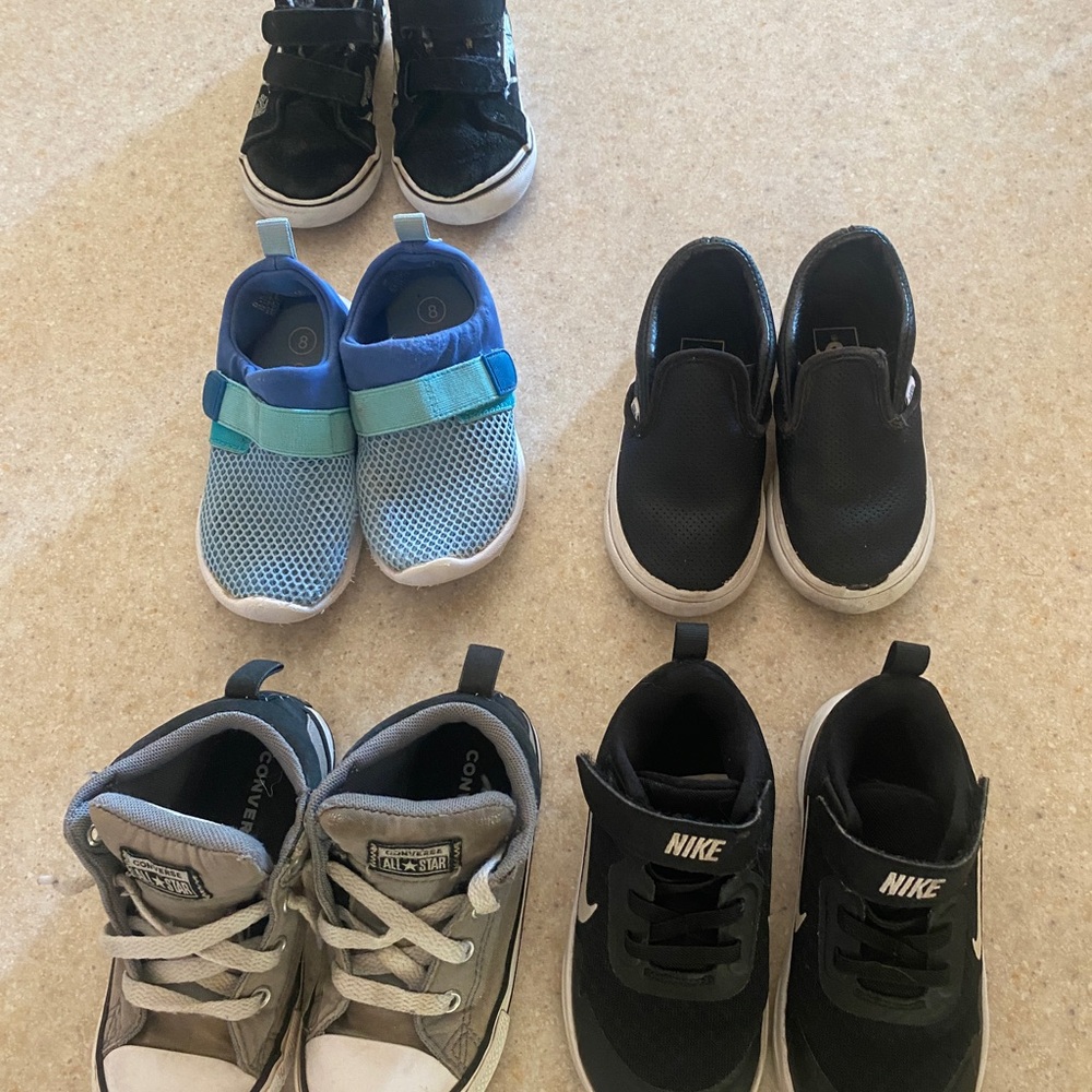 Toddler boys shoes, size 7-8 (5 pairs)